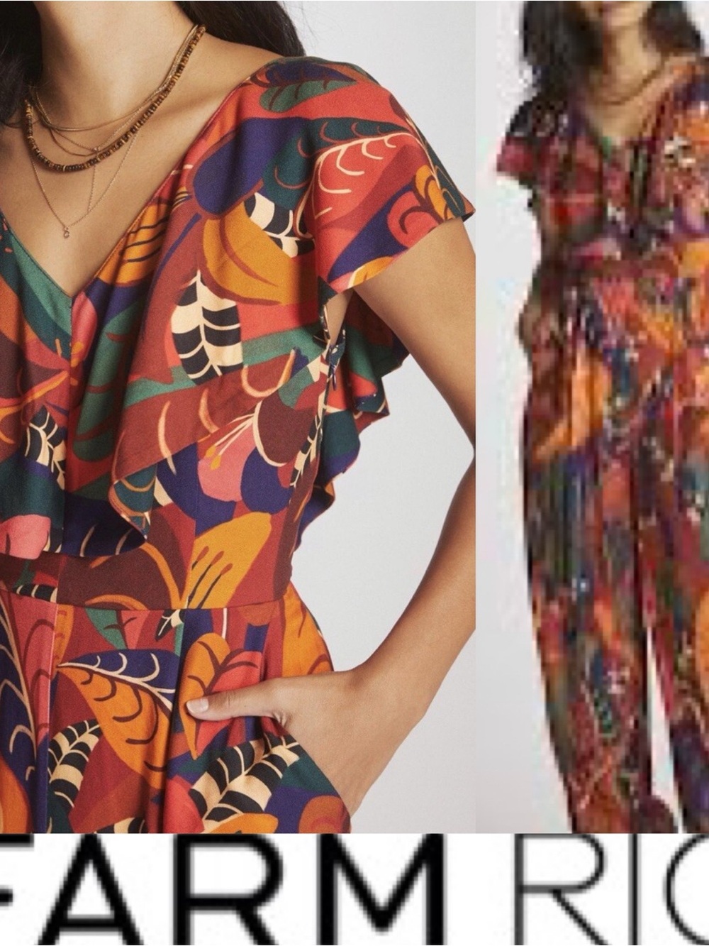 Farm Rio Ruffle Print Jumpsuit ❤️ NWOT Size Small